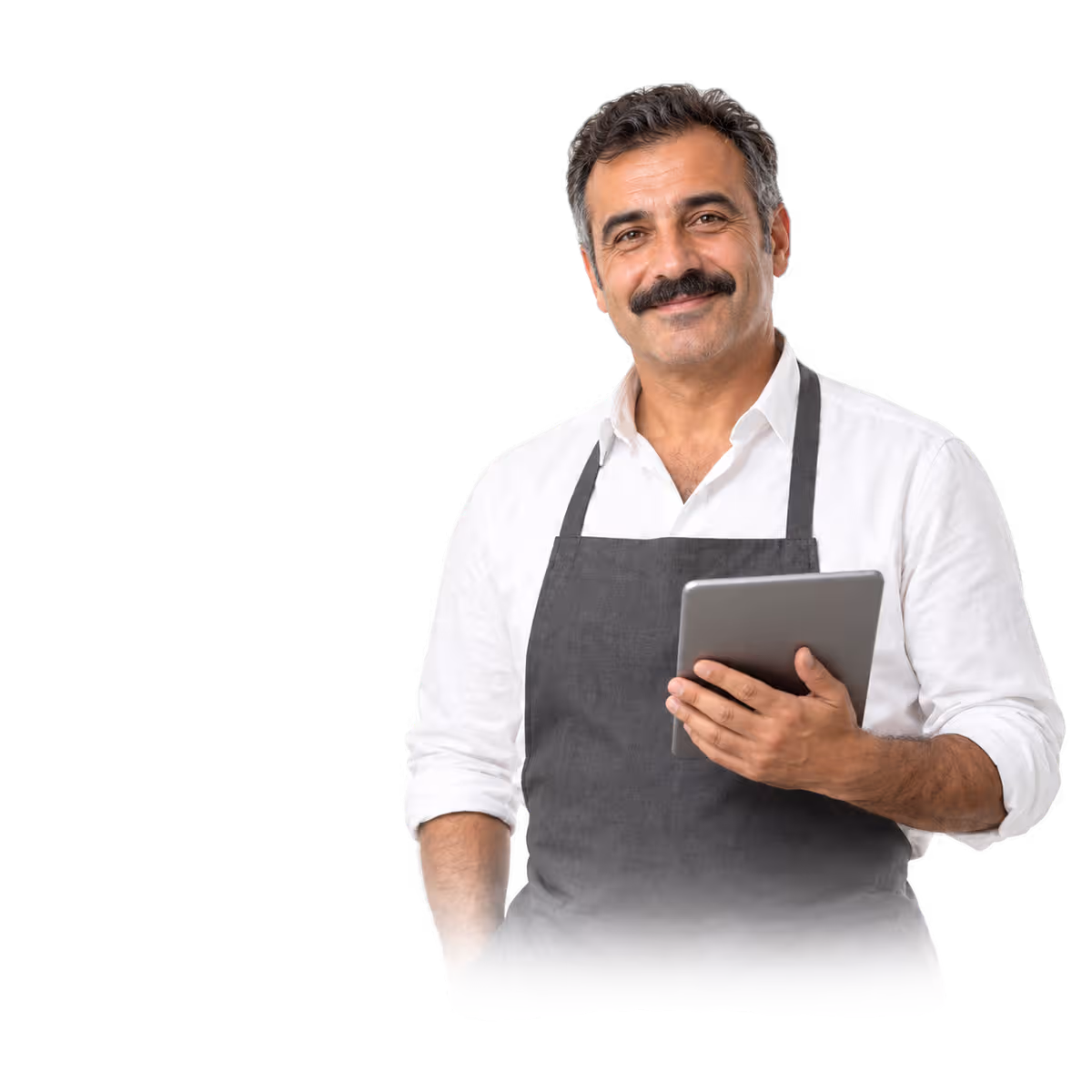 Business owner checking a website on a tablet