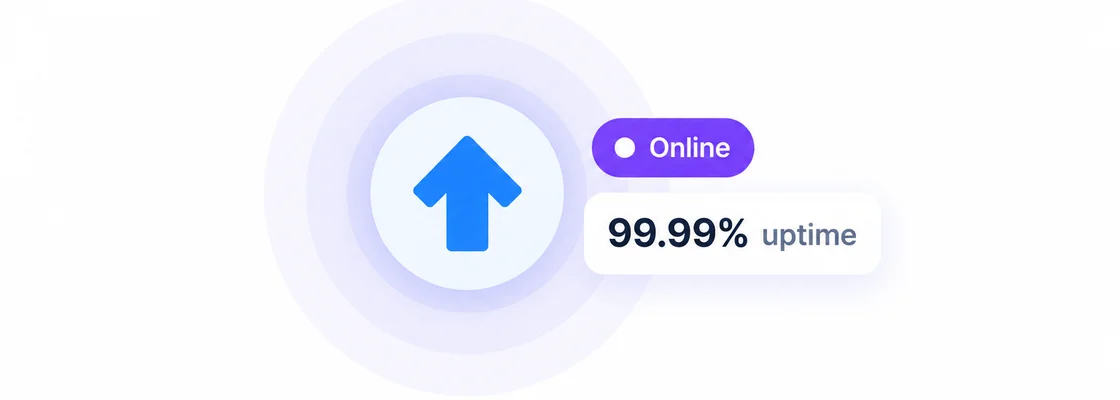 Server status badge showing Online with 99.99% uptime